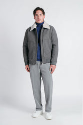 GIUBBOTTO AVIATOR CON PELLICCIA GRIGIO SCUSO